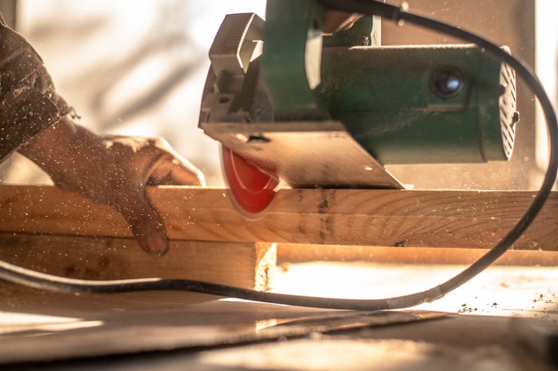 Sanding wood in the workshop
